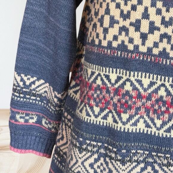 Chaps by Ralph Lauren Tribal Blanket Cardigan Sweater Sz L Womens Cotton Blend - Picture 3 of 11